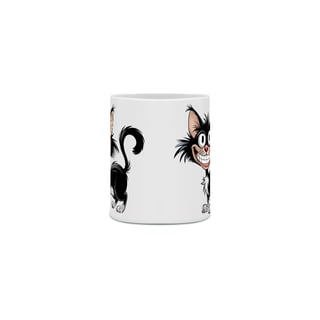Nome do produto Caneca Cerâmica Branca Estampa Gato Sorrindo 