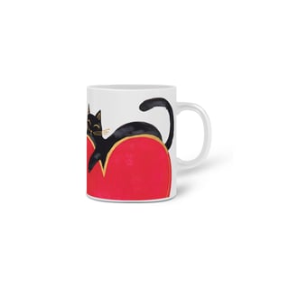 Nome do produto Caneca Estampa Gato Preto Coração 