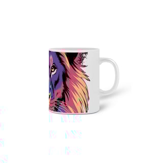 Nome do produto Caneca Cerâmica Branca Estampa  Leão  Colorido
