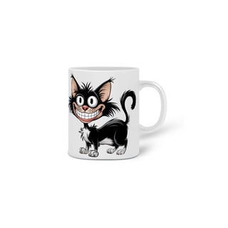 Nome do produto Caneca Cerâmica Branca Estampa Gato Sorrindo 