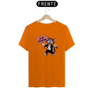 Nome do produto T-Shirt Quality com estampa de Gato Preto expressão maluca. 