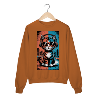 Nome do produto Moletom Fechado Estampa Gato POP