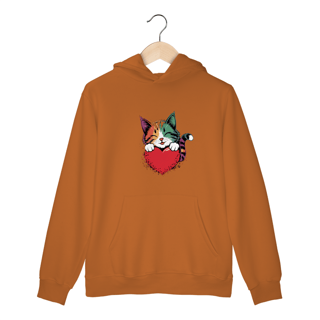 Nome do produto Moletom Canguru com Bolso e Capuz Estampa  Coracao Namorados