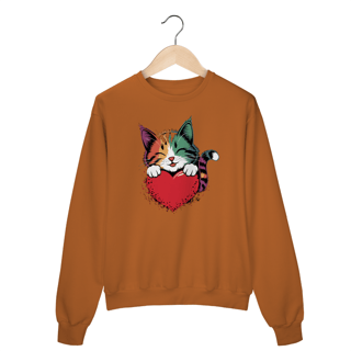 Nome do produto Moletom Fechado Estampa Gato Namorados