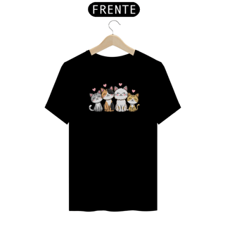 Nome do produto T-shirt Classic com Estampa de quatros Gatos