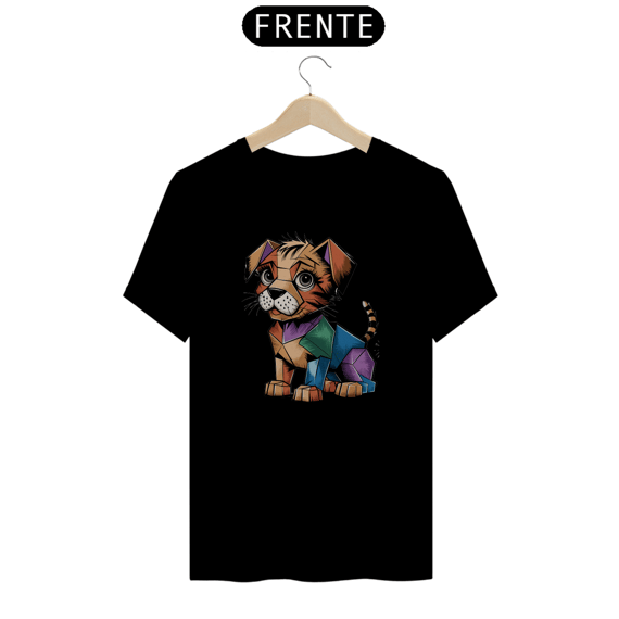 T-shirt Quality Camiseta com estampa  de Gato Cubismo
