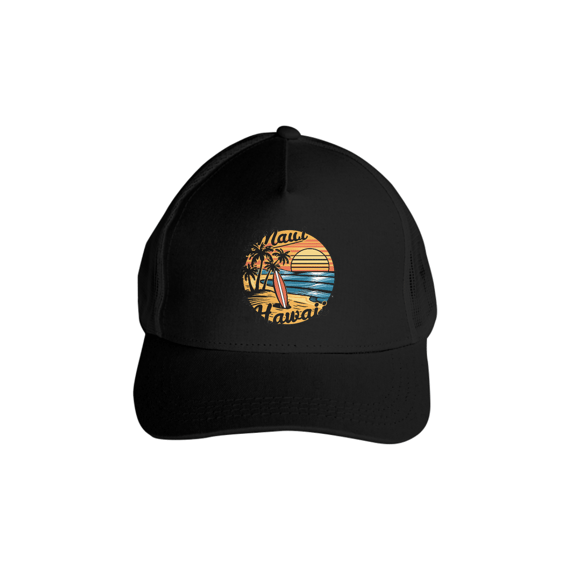 Boné Americano Com Tela Estampa Surf Maui