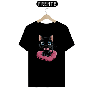Nome do produto T-Shirt Quality Estampa Gato Preto Almofada