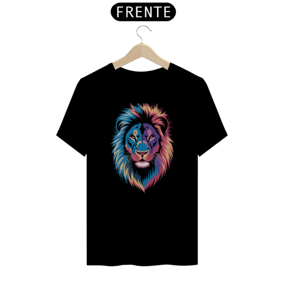 T-Shirt Quality Estampa Leão Colorido