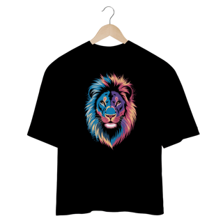 Nome do produto Camiseta Oversized Estampa Leão Colorido
