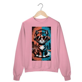 Nome do produto Moletom Fechado Estampa Gato POP