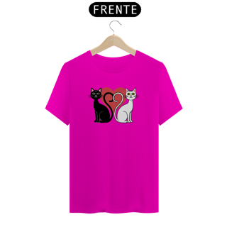 Nome do produto T-shirt Classic com Estampa silhueta Coracao 2 Gatos 