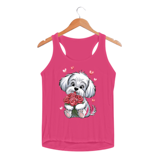 Nome do produto Regata Feminina Sport Dry UV estampa cão branco Maltês 