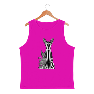 Nome do produto Regata Masculina Sport Dry UV Estampa Gato Cão Linhas