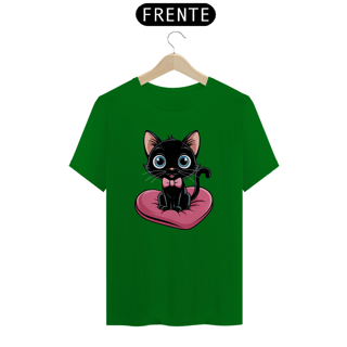 Nome do produto T-Shirt Quality Estampa Gato Preto Almofada