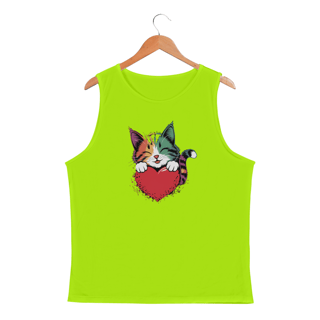 Nome do produto Regata Masculina Sport Dry UV estampa gato coracao Namorados