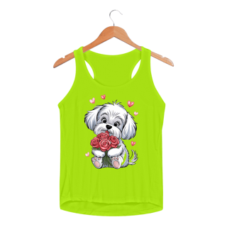 Nome do produto Regata Feminina Sport Dry UV estampa cão branco Maltês 
