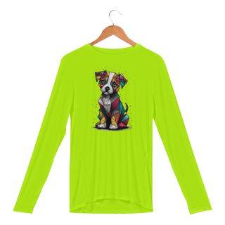 Nome do produto Camisa Manga Longa Sport Dry UV Estampa Cachorro Cubismo