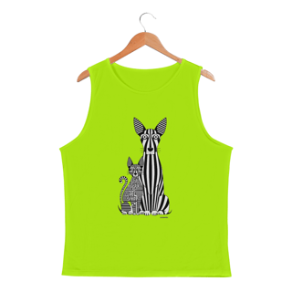 Nome do produto Regata Masculina Sport Dry UV Estampa Gato Cão Linhas