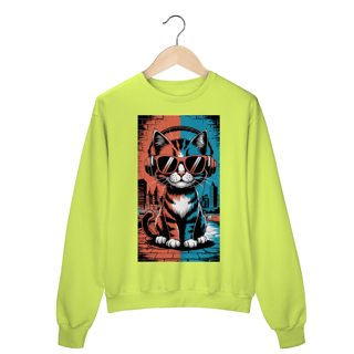 Nome do produto Moletom Fechado Estampa Gato POP