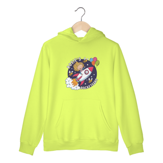 Nome do produto Moletom Canguru com Bolso e Capuz Estampa Menina Foguete Space