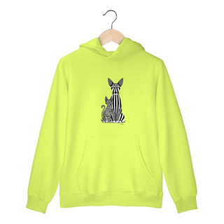 Nome do produto Moletom Canguru com Bolso e Capuz Estampa Gato e Cão  Linas