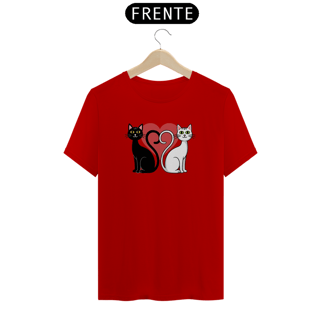 Nome do produto T-shirt Classic com Estampa silhueta Coracao 2 Gatos 