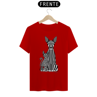 Nome do produto T-Shirt Quality Estampa Gato e Cão Linhas