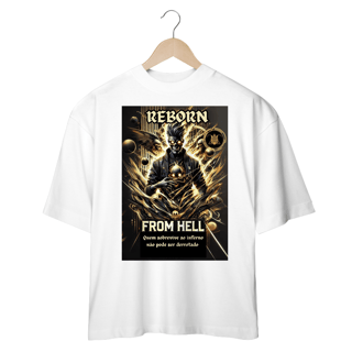 Nome do produto Camiseta Oversized Masculina Estampada Reborn From Hell 
