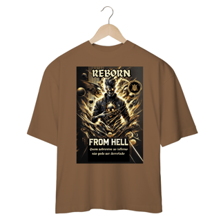 Nome do produto Camiseta Oversized Masculina Estampada Reborn From Hell 