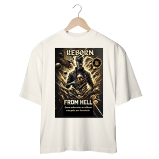 Nome do produto Camiseta Oversized Masculina Estampada Reborn From Hell 