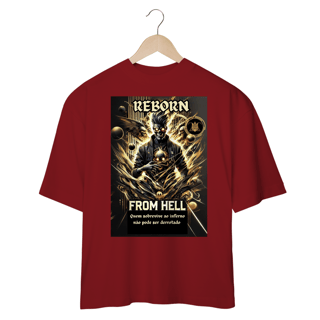 Nome do produto Camiseta Oversized Masculina Estampada Reborn From Hell 