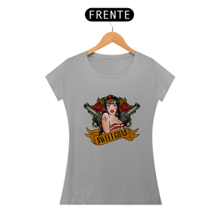 Nome do produto Sweet Guns - Modelo Logotipo 2 Baby Look