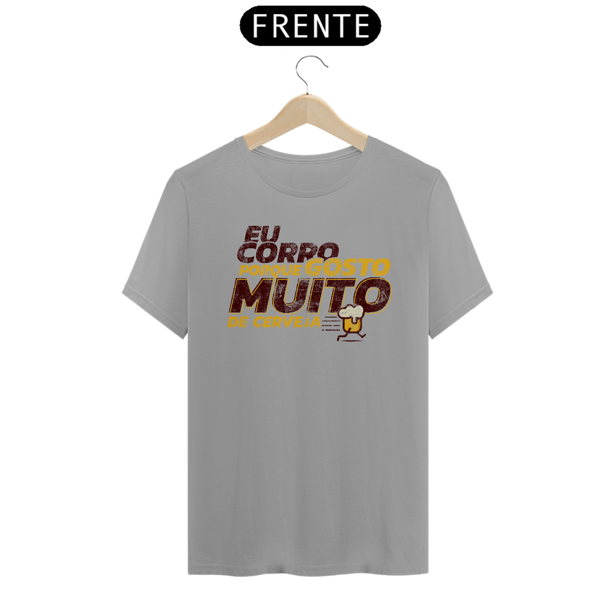 Nome do produto: Camiseta Eu corro porque gosto muito de cerveja