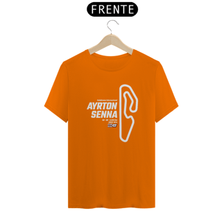 Nome do produto Camiseta Pistas - Ayton Senna - Estampa Branca