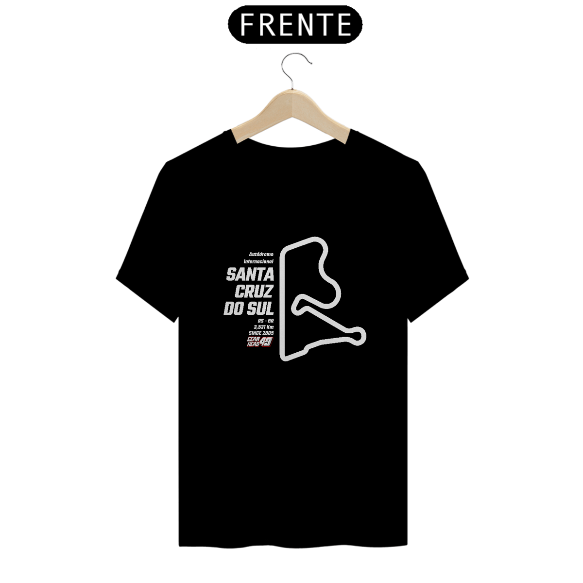 Nome do produto: Camiseta Pistas - Sta Cruz do Sul - Estampa Branca