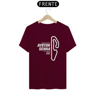 Nome do produto Camiseta Pistas - Ayton Senna - Estampa Branca
