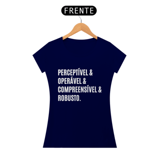 Nome do produto Camiseta feminina Princípios da WCAG