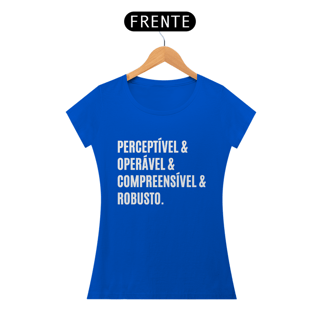 Nome do produto Camiseta feminina Princípios da WCAG