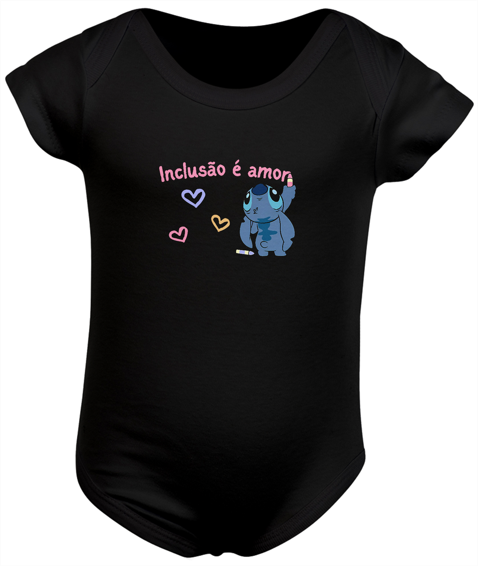 Body de bebê Inclusão é amor Stitch