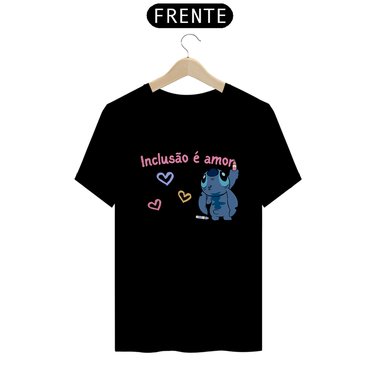 Nome do produto: Camiseta Inclusão é amor Stitch