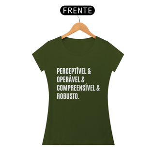 Nome do produto Camiseta feminina Princípios da WCAG