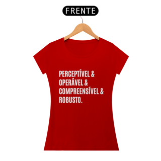 Nome do produto Camiseta feminina Princípios da WCAG