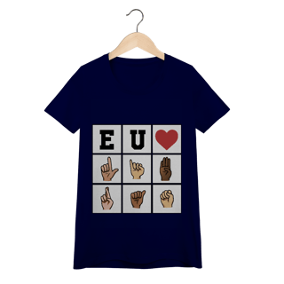 Nome do produto Eu ❤️ Libras - Baby Look Conforto