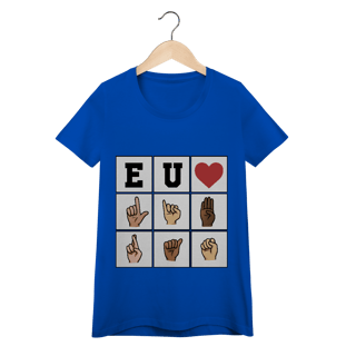 Nome do produto Eu ❤️ Libras - Baby Look Conforto