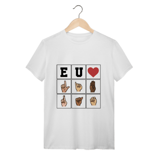 Nome do produto Eu ❤️ Libras - Camiseta Conforto