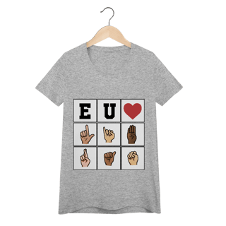 Nome do produto Eu ❤️ Libras - Baby Look Conforto