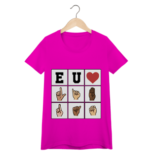 Nome do produto Eu ❤️ Libras - Baby Look Conforto