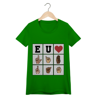 Nome do produto Eu ❤️ Libras - Baby Look Conforto