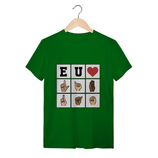 Nome do produto Eu ❤️ Libras - Camiseta Conforto